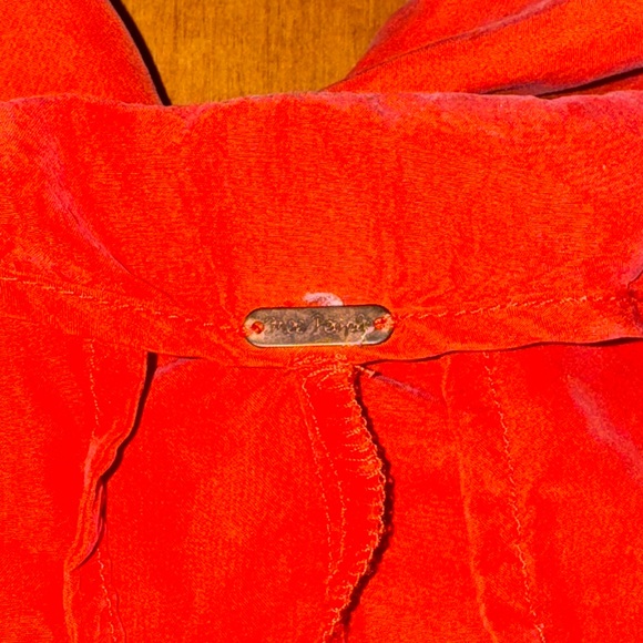 Free People RARE Open Back Backless Silk Jumpsuit Capri Length Tie Back Peach - Picture 11 of 14